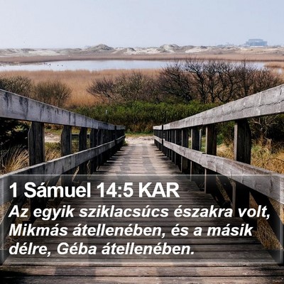 1 Sámuel 14:5 KAR Bible Verse Image