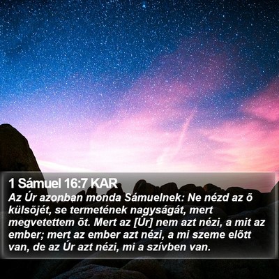 1 Sámuel 16:7 KAR Bible Verse Image