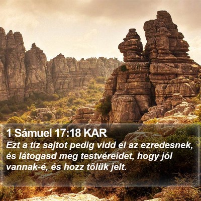 1 Sámuel 17:18 KAR Bible Verse Image
