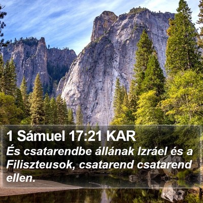 1 Sámuel 17:21 KAR Bible Verse Image