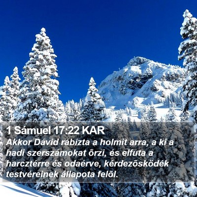 1 Sámuel 17:22 KAR Bible Verse Image