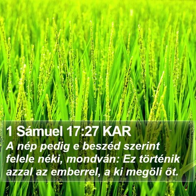 1 Sámuel 17:27 KAR Bible Verse Image