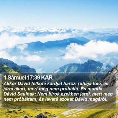 1 Sámuel 17:39 KAR Bible Verse Image
