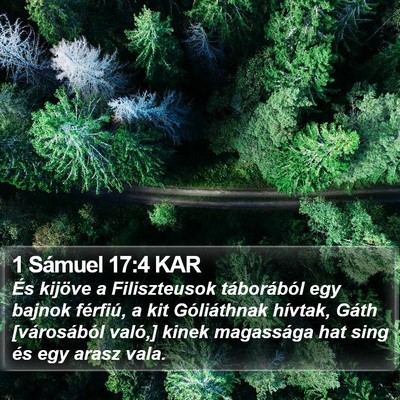 1 Sámuel 17:4 KAR Bible Verse Image