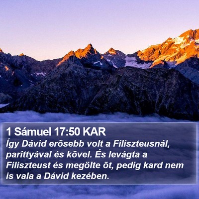1 Sámuel 17:50 KAR Bible Verse Image