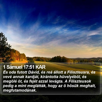 1 Sámuel 17:51 KAR Bible Verse Image