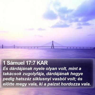 1 Sámuel 17:7 KAR Bible Verse Image