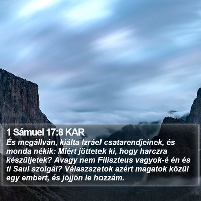 1 Sámuel 17:8 KAR Bible Verse Image