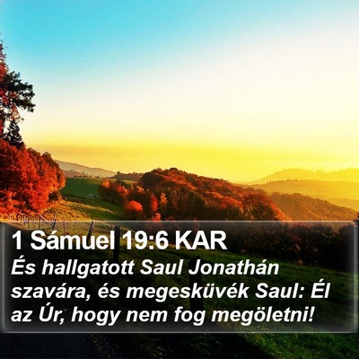 1 Sámuel 19:6 KAR Bible Verse Image