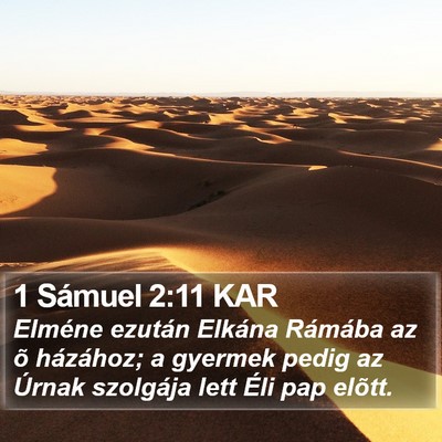 1 Sámuel 2:11 KAR Bible Verse Image