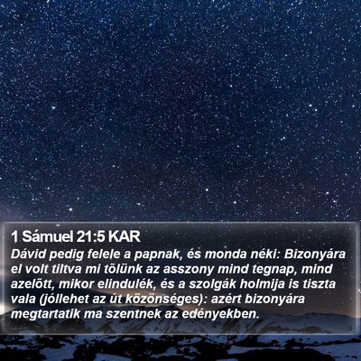 1 Sámuel 21:5 KAR Bible Verse Image