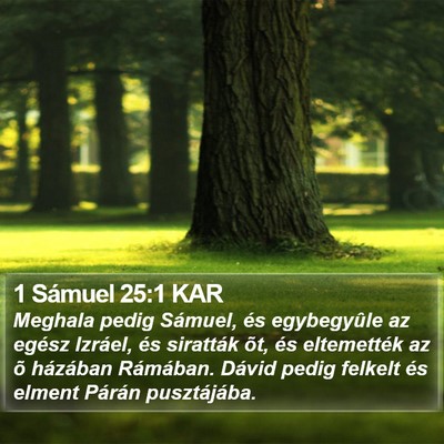 1 Sámuel 25:1 KAR Bible Verse Image