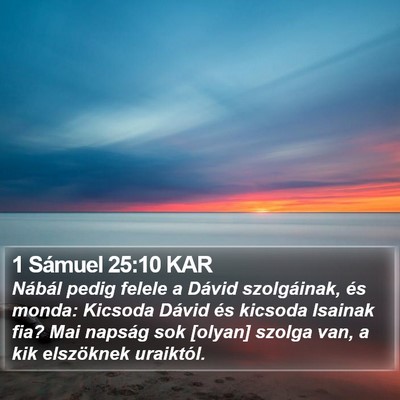 1 Sámuel 25:10 KAR Bible Verse Image