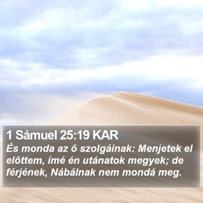 1 Sámuel 25:19 KAR Bible Verse Image