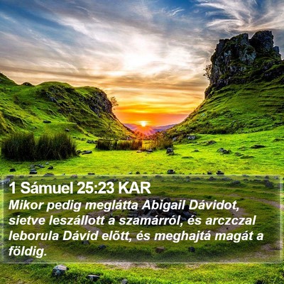 1 Sámuel 25:23 KAR Bible Verse Image