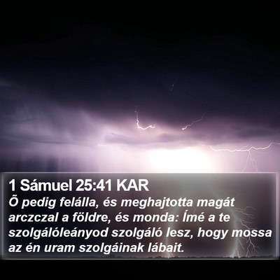 1 Sámuel 25:41 KAR Bible Verse Image