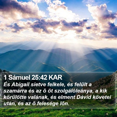 1 Sámuel 25:42 KAR Bible Verse Image
