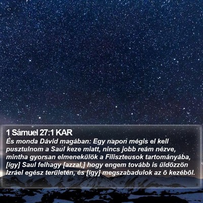 1 Sámuel 27:1 KAR Bible Verse Image