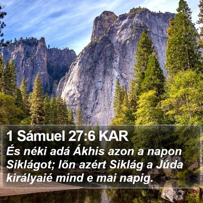 1 Sámuel 27:6 KAR Bible Verse Image