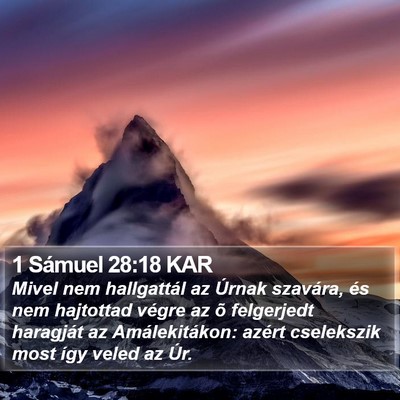1 Sámuel 28:18 KAR Bible Verse Image