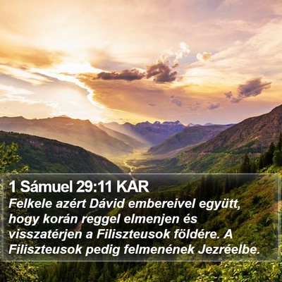 1 Sámuel 29:11 KAR Bible Verse Image