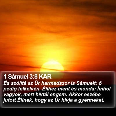 1 Sámuel 3:8 KAR Bible Verse Image