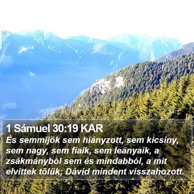 1 Sámuel 30:19 KAR Bible Verse Image