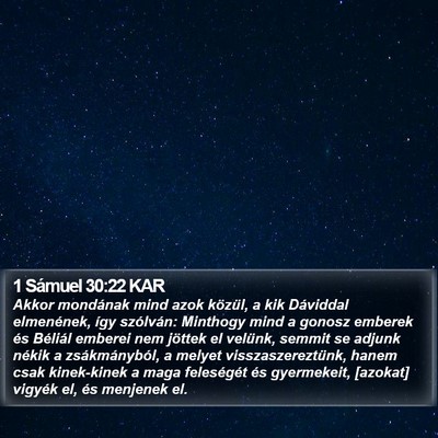 1 Sámuel 30:22 KAR Bible Verse Image