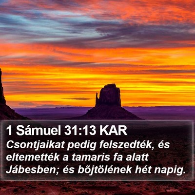 1 Sámuel 31:13 KAR Bible Verse Image
