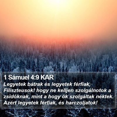 1 Sámuel 4:9 KAR Bible Verse Image