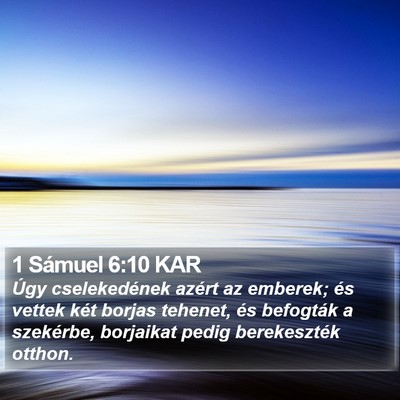 1 Sámuel 6:10 KAR Bible Verse Image