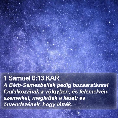 1 Sámuel 6:13 KAR Bible Verse Image