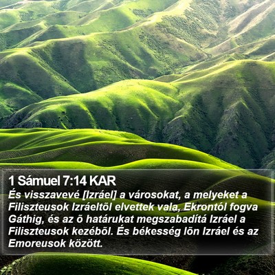 1 Sámuel 7:14 KAR Bible Verse Image