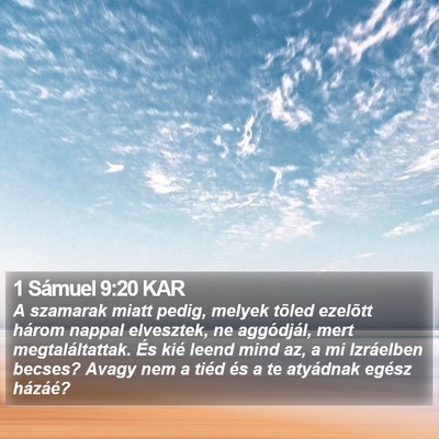 1 Sámuel 9:20 KAR Bible Verse Image
