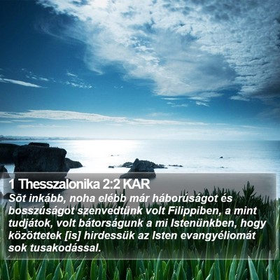 1 Thesszalonika 2:2 KAR Bible Verse Image