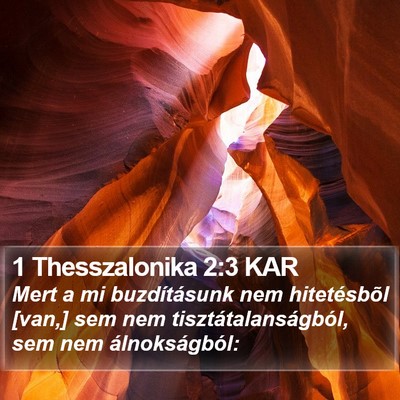 1 Thesszalonika 2:3 KAR Bible Verse Image