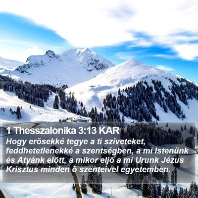 1 Thesszalonika 3:13 KAR Bible Verse Image