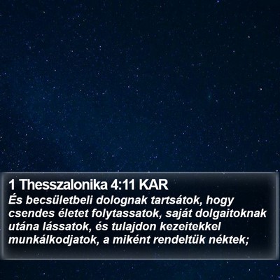 1 Thesszalonika 4:11 KAR Bible Verse Image