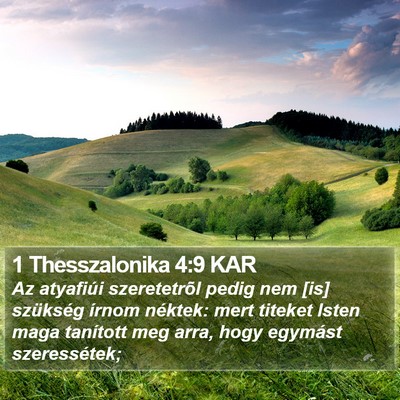 1 Thesszalonika 4:9 KAR Bible Verse Image