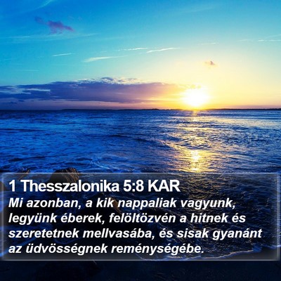 1 Thesszalonika 5:8 KAR Bible Verse Image