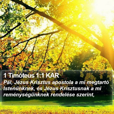 1 Timóteus 1:1 KAR Bible Verse Image