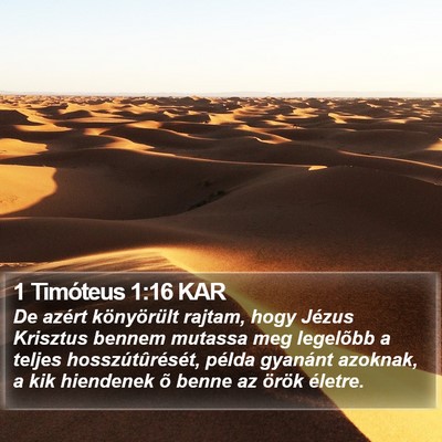1 Timóteus 1:16 KAR Bible Verse Image