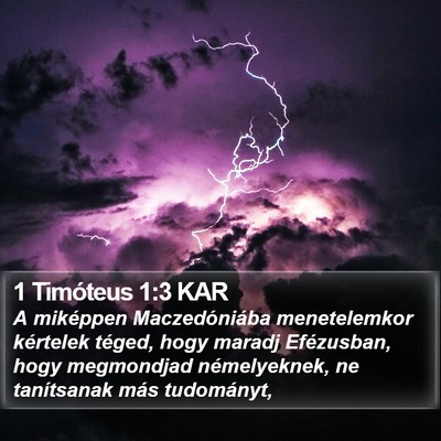 1 Timóteus 1:3 KAR Bible Verse Image
