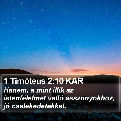 1 Timóteus 2:10 KAR Bible Verse Image