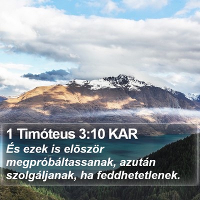 1 Timóteus 3:10 KAR Bible Verse Image