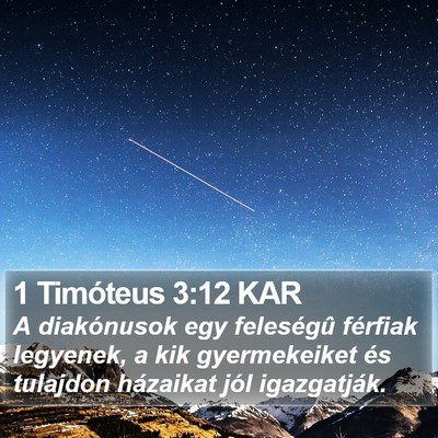 1 Timóteus 3:12 KAR Bible Verse Image