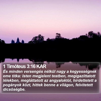 1 Timóteus 3:16 KAR Bible Verse Image