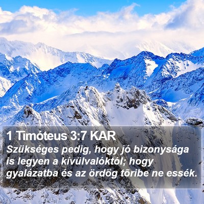 1 Timóteus 3:7 KAR Bible Verse Image