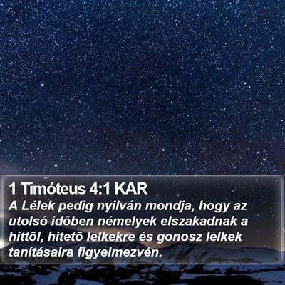 1 Timóteus 4:1 KAR Bible Verse Image