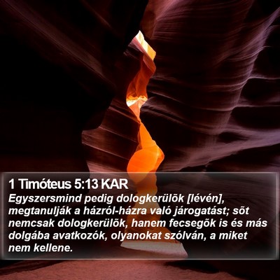 1 Timóteus 5:13 KAR Bible Verse Image